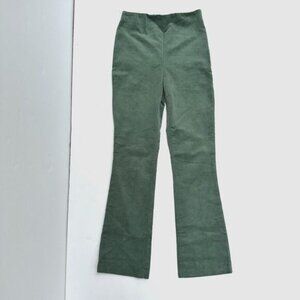 Tuckernuck Green Corduroy Ashford Pants Womens S Cropped Kick Hem Flare Side Zip